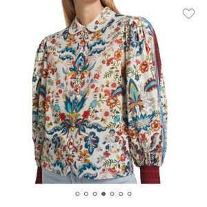 Alice + Olivia April Embroidered Floral Blouse